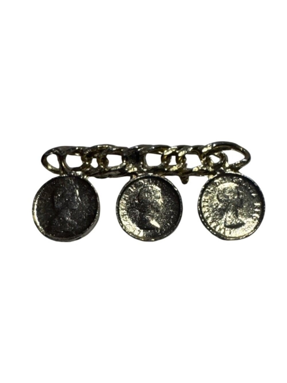 Canadian Penny Brooch Vintage Style Metal Coin Accents Pre-Owned